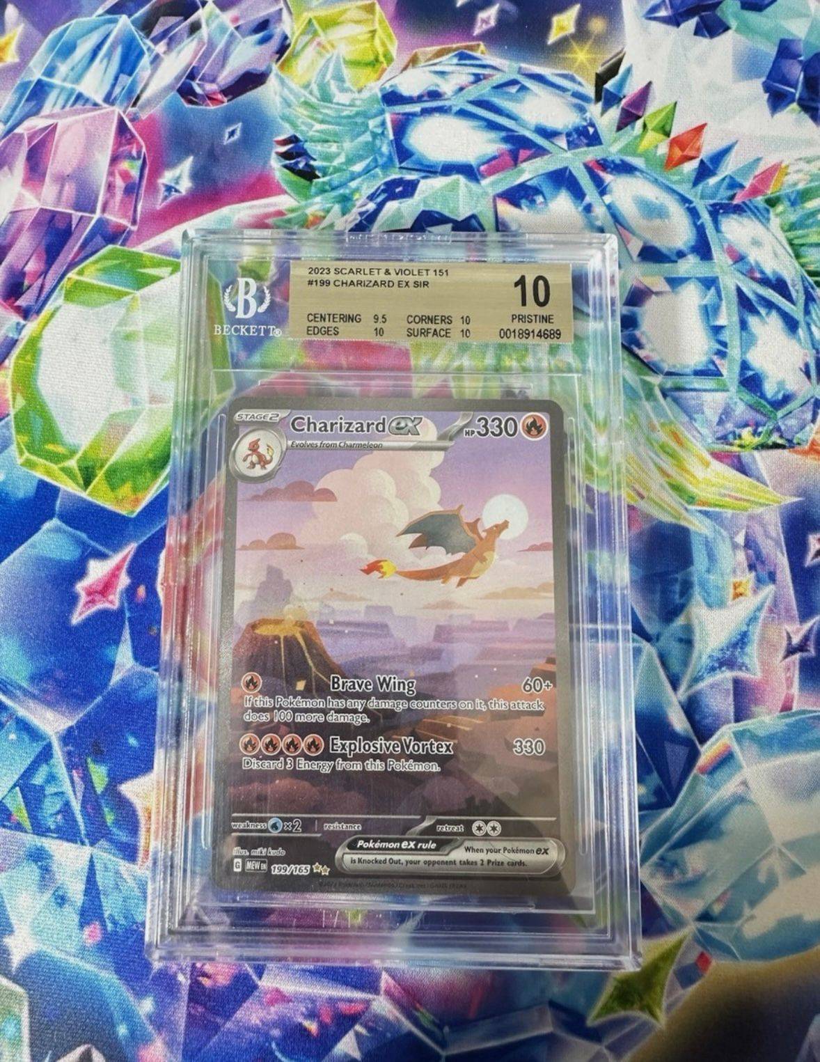 Pokemon BGS Pristine 10-Charizard EX #199/165 SCARLET & VIOLET: 151